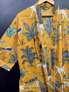 Estilo indio hasta el suelo estampado para mujer Algodón ligero ecológico de gran tamaño Kimono Bata para verano primavera otoño - Product Image 3