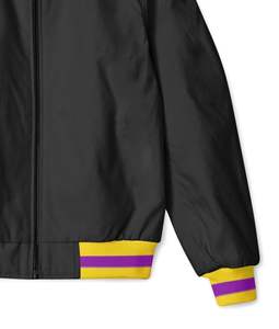 Blouson de bombardier en polyester noir Offre Spéciale avec logo personnalisé coupe-vent pour l'hiver options de taille plus - Product Image 2