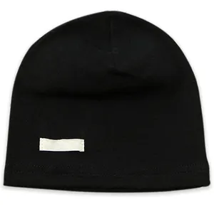 Gorro Unisex Negro de Punto Acrílico, Color Sólido, 56-58CM, Gorro Casual de Invierno para Adultos - Product Image 3