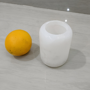 Exclusivo diseño personalizado ónix blanco portavelas fábrica India venta al por mayor venta caliente decoración del hogar para Navidad piedra de bajo precio - Product Image 4