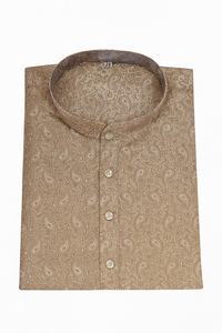 Lujosa Camisa de algodón Peach Paisley Kurta para hombre, talla Premium, ropa étnica tradicional, ropa versátil para ocasiones, bodas perfectas - Product Image 3