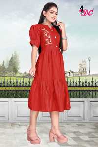 Anarkali-tela de algodón con estampados de goma, nueva colección de anarkali kurti con 7 colores hermosos - Product Image 5