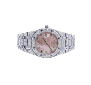 Montre mécanique Hip Hop pour homme 41 mm avec diamants glacés VVS, bracelet en verre moissanite, boîtier carré, fermoir papillon - Product Image 2