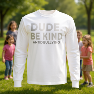 Camiseta de manga larga Dude Be Kind, camiseta antiparacaidismo para niños, camiseta naranja del Día de la Unidad 2024 - Product Image 3