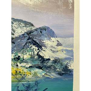 Dipinto a mano 100% astratto paesaggio di montagna di neve moderna 36in X 24in dipinti ad olio su tela arte della parete con stampa fatta a mano - Product Image 3