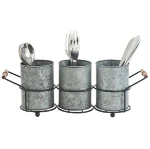 Soporte para cubiertos de utensilios de metal galvanizado de granja Tier 3 con soporte de metal Incluye reposapiés para cucharas y clips para ollas - Product Image 5