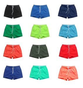 Pantalones Cortos de Playa para Hombre, Casuales, Deportivos, de Algodón Transpirable, con Cordón Ajustable, Cintura Media, Logotipo Frontal, Secado Rápido, 15 Colores Sólidos - Product Image 4