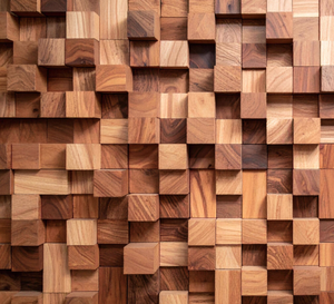 บล็อกไม้ตกแต่งผนังลายเรขาคณิต 3 มิติ - Product Image 2