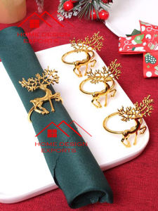 Accessoires de décoration de table d'hôtel de luxe Rond de serviette en métal fini doré Mdae à la main au prix de gros - Product Image 6