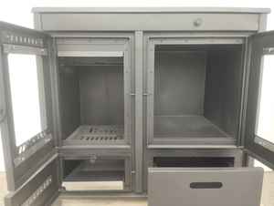 Poêle à bois à double chambre DORELLO, corps en acier avec four et compartiment de cuisson - Product Image 5