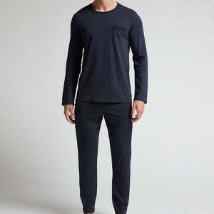 Organic Jersey <b>Mens</b> Sleepwear Long Sleeve <b>Shirt</b> and Pant Bamboo Cotton <b>Night</b> Suit Sustainable <b>Mens</b> Nightwear - Product Image 4