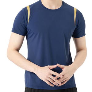 Camisetas Deportivas de Manga Corta para Hombre, Ajustadas, de Algodón y Elastano, para Gimnasio, Running, Verano, Fitness, Venta Caliente - Product Image 3