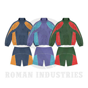 Chaqueta cortavientos informal de fabricante pakistaní, conjunto de chándal cortavientos de dos piezas con pantalones cortos - Product Image 6