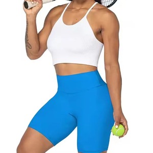 Pantalones cortos de gimnasio lisos en blanco para mujer, pantalones cortos deportivos de Yoga para mujer, pantalones cortos atléticos para correr y hacer ejercicio personalizados - Product Image 5