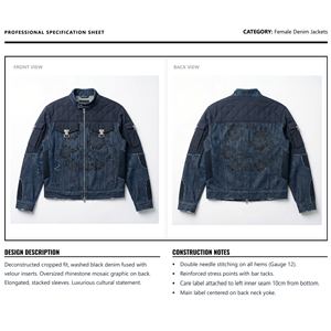 Chaqueta Vaquera Corta Personalizada para Mujer, Panel de Nailon Acolchado, Hebilla de Metal, Parches de Malla, Estilo Y2K, Suministro del Fabricante - Product Image 6