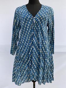 Vestido de algodón con logotipo personalizado para mujer, vestido estampado con silueta recta, manga larga, cintura Natural, moda étnica Retro personalizada - Product Image 2