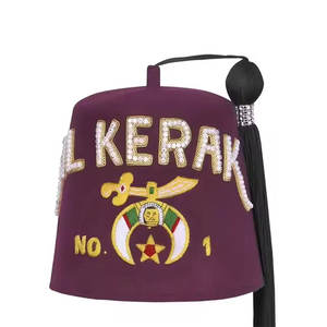 Chapeau Fez avec broderie maçonnique pour les cérémonies, chapeau Fez maçonnique de qualité supérieure, chapeau Fez Shriner brodé, chapeau Fez Shriner traditionnel - Product Image 1
