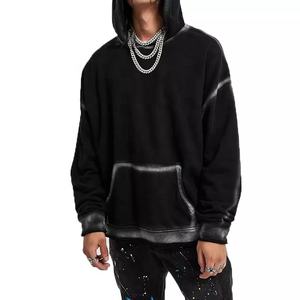 DEC Oem personnalisé hommes sweats à capuche décontracté cravate teinture Logo impression Jogging sweat ample pull hommes goutte épaule sweats à capuche - Product Image 3