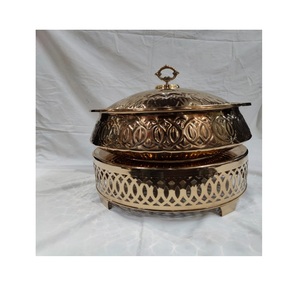 Chafing Dish de Acero Inoxidable con Acabado Dorado de Lujo, Diseño Art Deco, Duradero, de 6 Litros para Restaurantes, Cafeterías y Buffets - Product Image 6