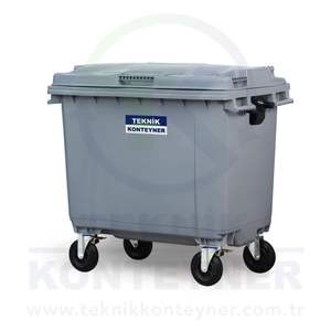 Conteneur à déchets en plastique de première qualité, 660 LT, structure debout, couleur grise, HDPE, fabrication turque, vente chaude - Product Image 3