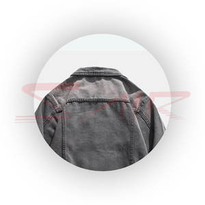 Veste en jean personnalisée pour homme grande taille, col montant, écologique, couleur unie, respirante, en toile - Product Image 6