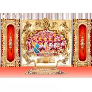 Magnifiques cadres de styliste en FRP pour scène de mariage, cadres dorés en FRP pour réception, scène de nuit, grande scène de réception, installation de cadre en FRP - Product Image 1