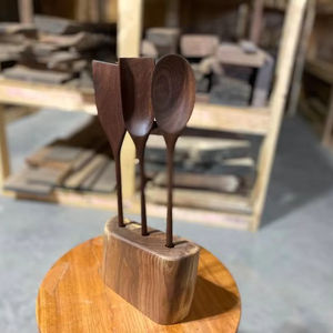 HF artisanat ensemble de 3 cuillères à couverts en bambou accessoires de restauration de cuisine y compris spatule serveur tournant cuillère pour les mariages - Product Image 1