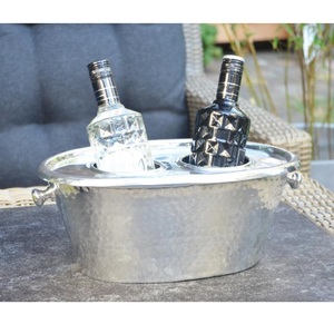 Hammered Design 2 <b>Bottles</b> Ice Bucket Party Design Indoor Home Decoration Wine Chiller Modern Shaped Design Wine Cooler - Product Image 1