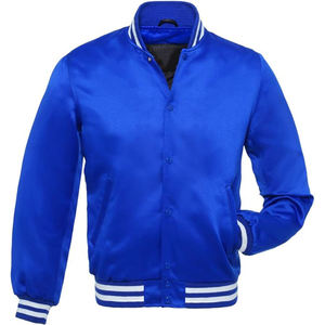 Veste de baseball violette avec logo personnalisé, veste bomber en satin pour hommes, fabricant OEM ODM, varsity - Product Image 3