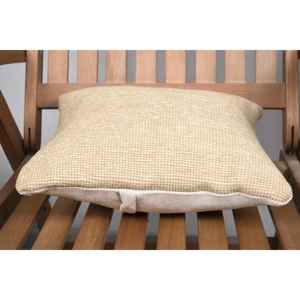 Beige Wool 14x14 Inch Patchwork Pillow Luxury Vintage <b>Fluffy</b> Farmhouse Rustic Accent for <b>Bedding</b> Floor Portable Woven Technique - Product Image 5