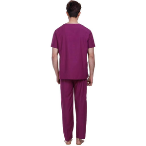 Costume de gommage médical à manches courtes en tissu Spandex personnalisable, vêtements de travail durables et confortables pour les uniformes hospitaliers des médecins - Product Image 4