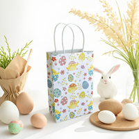 ET01 Sacs cadeaux en papier de dessin animé Joyeuses Pâques Sacs d'emballage de lapin mignon Sac en papier pour bonbons