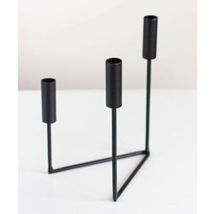 Best Selling in 3 Armed <b>Candle</b> <b>Stick</b> Holder Iron Metal <b>Candle</b> Stand Best Export Quality Wholesale Prices <b>Black</b> Finished Tabletop - Product Image 2