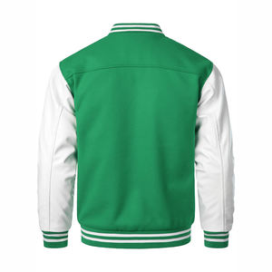 Chaqueta Universitaria de Lana con Mangas de Cuero y Logotipo Bordado, Chaqueta Letterman para Hombre, Chaquetas de Béisbol Personalizadas de Alta Calidad para Hombre - Product Image 4