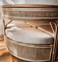 Ensemble de table à manger inclinable de qualité supérieure et 4 chaises pliantes en rotin naturel pour enfants, appartement, hôtel et villa