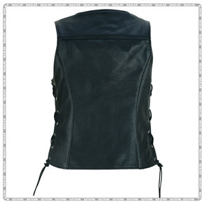 Chaleco de motorista de cuero de alta calidad para mujer, chaleco de motocicleta de cuero de vaca a la moda, Chaleco de motorista de piel de vaca duradero para mujer - Product Image 2