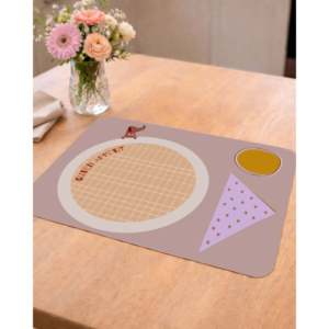 Children's 2-Piece Rectangle Place <b>Mat</b> Set with Space for <b>Plate</b> Glass & Cutlery - Product Image 3