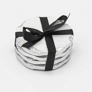Round Shaped Marble Coaster <b>Set</b> Of 4 Pcs For Kitchen <b>Tea</b> Coffee <b>Cup</b> Table Top Decorative Coaster - Product Image 3