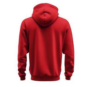 Sudadera con Capucha de Algodón con Logotipo Bordado Rojo, Talla Mediana para Hombre, Unisex, con Bolsillo Tipo Canguro - Product Image 2