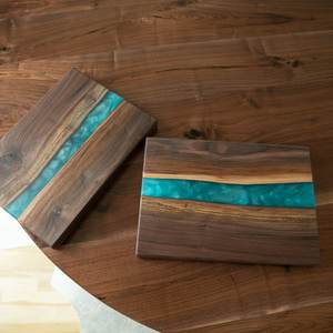 Planche à découper en bois en résine époxy de qualité supérieure, planche à fromage de service pour la confiserie aliments fromage Fruits - Product Image 3