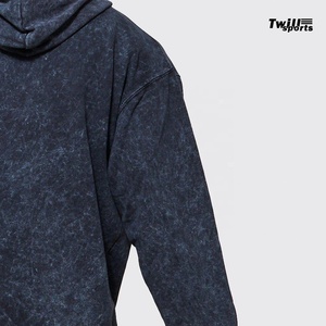 Sweat à capuche en coton épais vintage de la saison d'automne polaire lavée avec logo personnalisé impression graphique en soie à motif d'araignée solide - Product Image 4