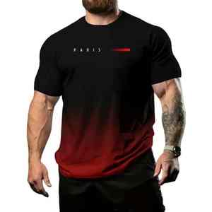 Camiseta informal de manga corta con estampado digital 3D personalizada para hombre, camiseta de poliéster 100% - Product Image 5