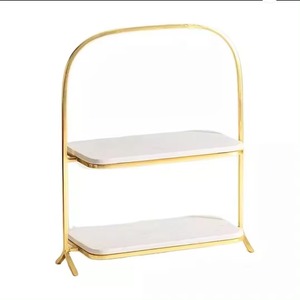 Modern Two-Tier Eco-Friendly Metal <b>Cake</b> Server Black <b>White</b> New Arrival Bakery Essential Cupcake Display <b>Stand</b> Featuring Home - Product Image 1