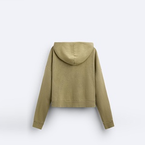 Sweat à capuche de haute qualité en coton 100% délavé à l'acide, coupe ample, double fermeture éclair, hiver, tissu français pour homme - Product Image 3