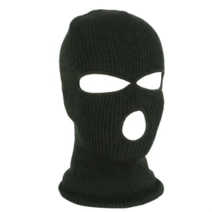 Cagoule de ski noire 2 en 1 avec logo personnalisé, couvre-visage chaud pour l'hiver, cagoule de cyclisme et bonnet pour hommes - Product Image 3