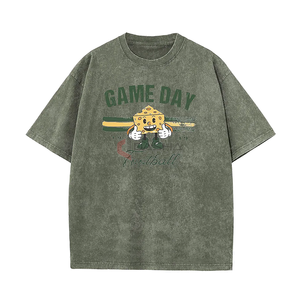 Logo personnalisé t-shirt surdimensionné hommes coton goutte d'épaule Vintage Stone Wash acide lavé Streetwear plaine impression fabricant - Product Image 5