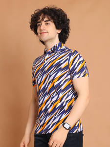 Top Selling 100% Cotton Half Sleeve for <b>Polo</b> <b>Neck</b> T-Shirt Versatile Yellow Casual Wear Comfortable Stretchable Premium Digital - Product Image 4