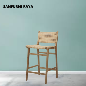 Chaise de bar en rotin osier minimaliste moderne pieds hauts meubles confortables pour la maison repas en plein air de haute qualité-prix de gros - Product Image 5