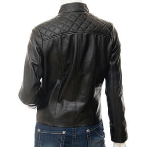 เสื้อโค้ทหนังแท้คุณภาพสูงสำหรับผู้หญิง ระบายอากาศได้ดี สีพื้น มีซิป เสื้อผ้าแฟชั่นใหม่สำหรับฤดูใบไม้ร่วงและฤดูหนาว - Product Image 2