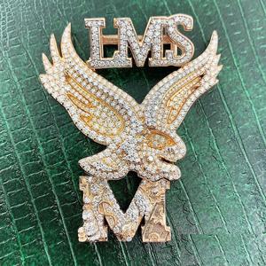 4 Ct corte redondo Real Moissanite personalizar colgante 14K oro amarillo plateado plata - Product Image 1